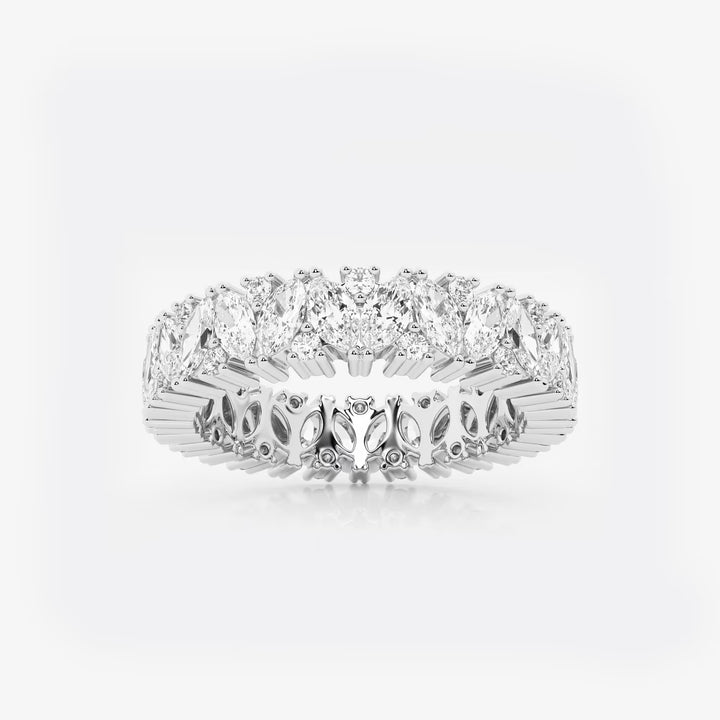 Bold Marquise & Round Lab Grown Diamond Alternating Eternity Band in Solid Gold