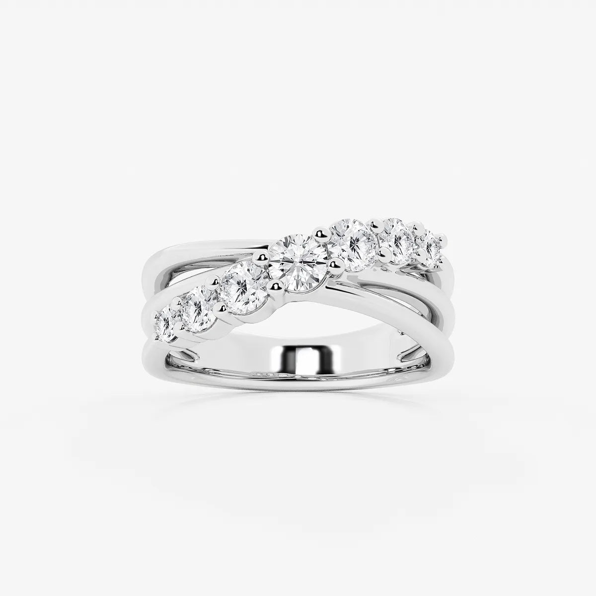 Crossera Luxe Round Lab-Grown Diamond Seven-Stone Crossover Band