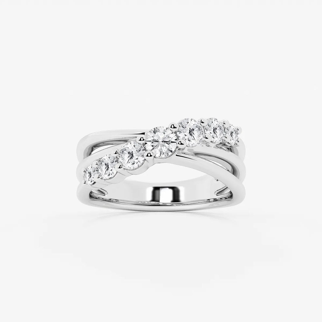 Crossera Luxe Round Lab-Grown Diamond Seven-Stone Crossover Band