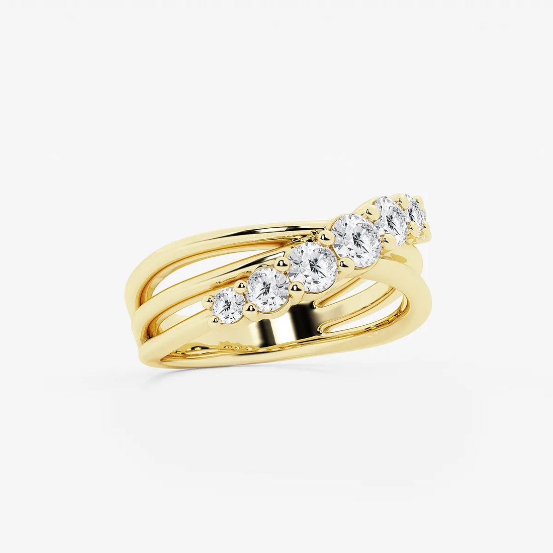 Crossera Luxe Round Lab-Grown Diamond Seven-Stone Crossover Band