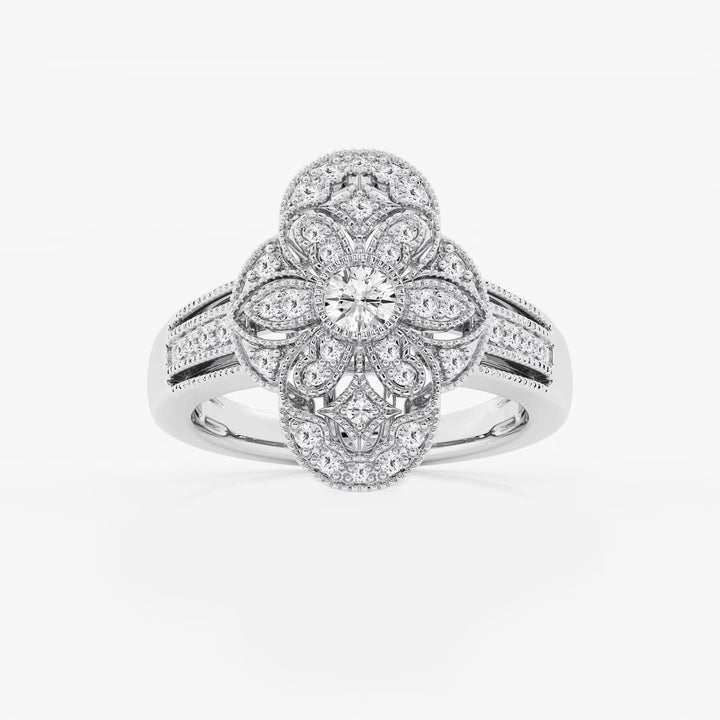 Decoria Luxe Round Lab-Grown Diamond Art Deco Band