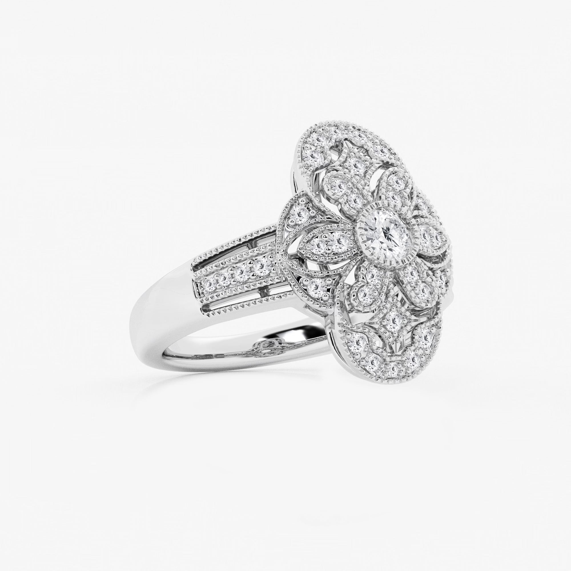 Decoria Luxe Round Lab-Grown Diamond Art Deco Band