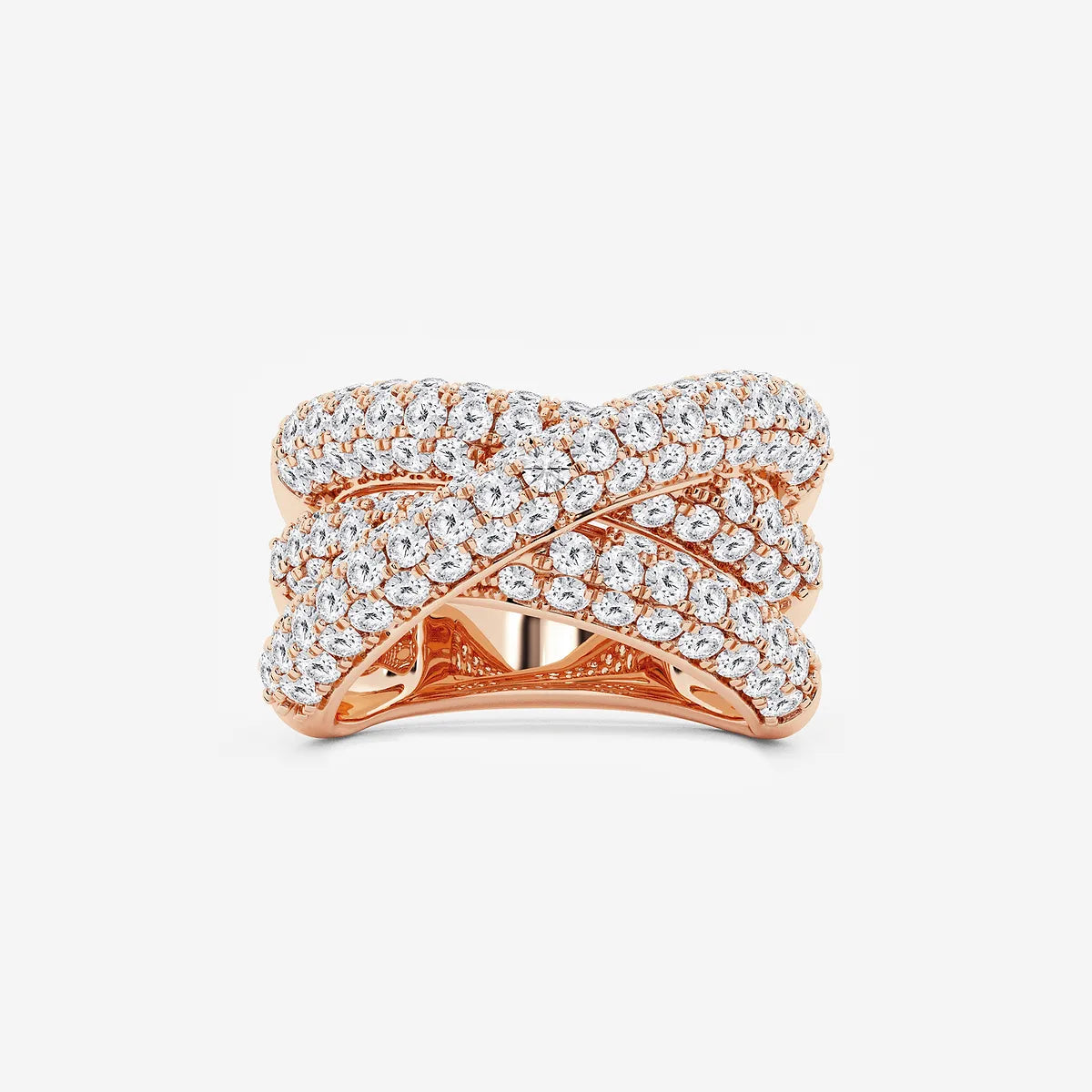 Interlume Round Lab-Grown Diamond Pavé Crossover Band