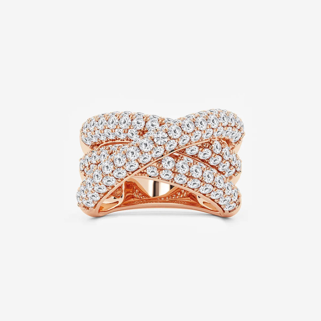 Interlume Round Lab-Grown Diamond Pavé Crossover Band