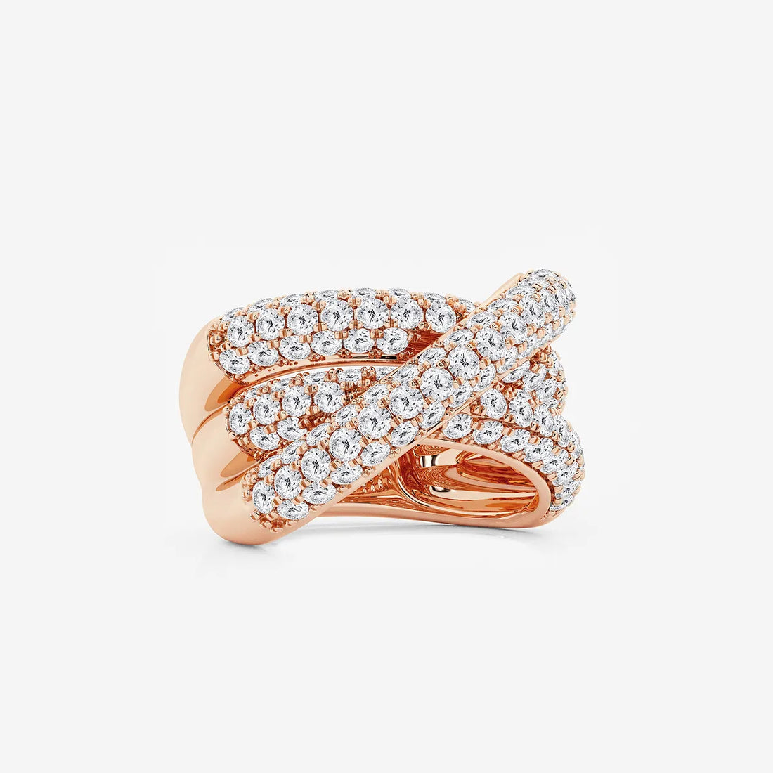Interlume Round Lab-Grown Diamond Pavé Crossover Band