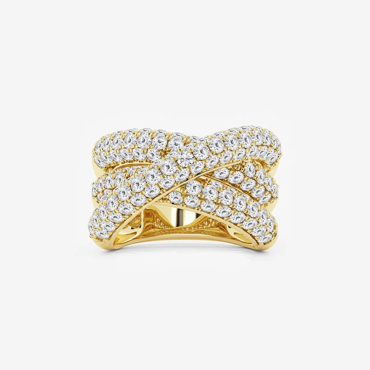 Interlume Round Lab-Grown Diamond Pavé Crossover Band