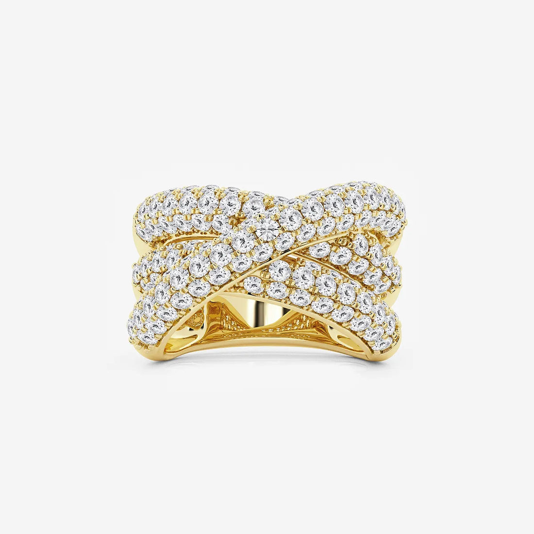 Interlume Round Lab-Grown Diamond Pavé Crossover Band