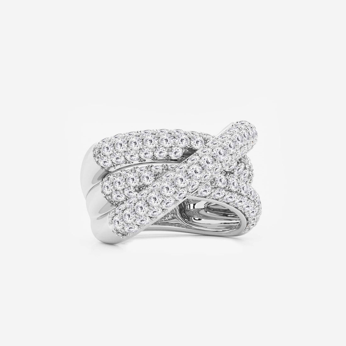 Interlume Round Lab-Grown Diamond Pavé Crossover Band