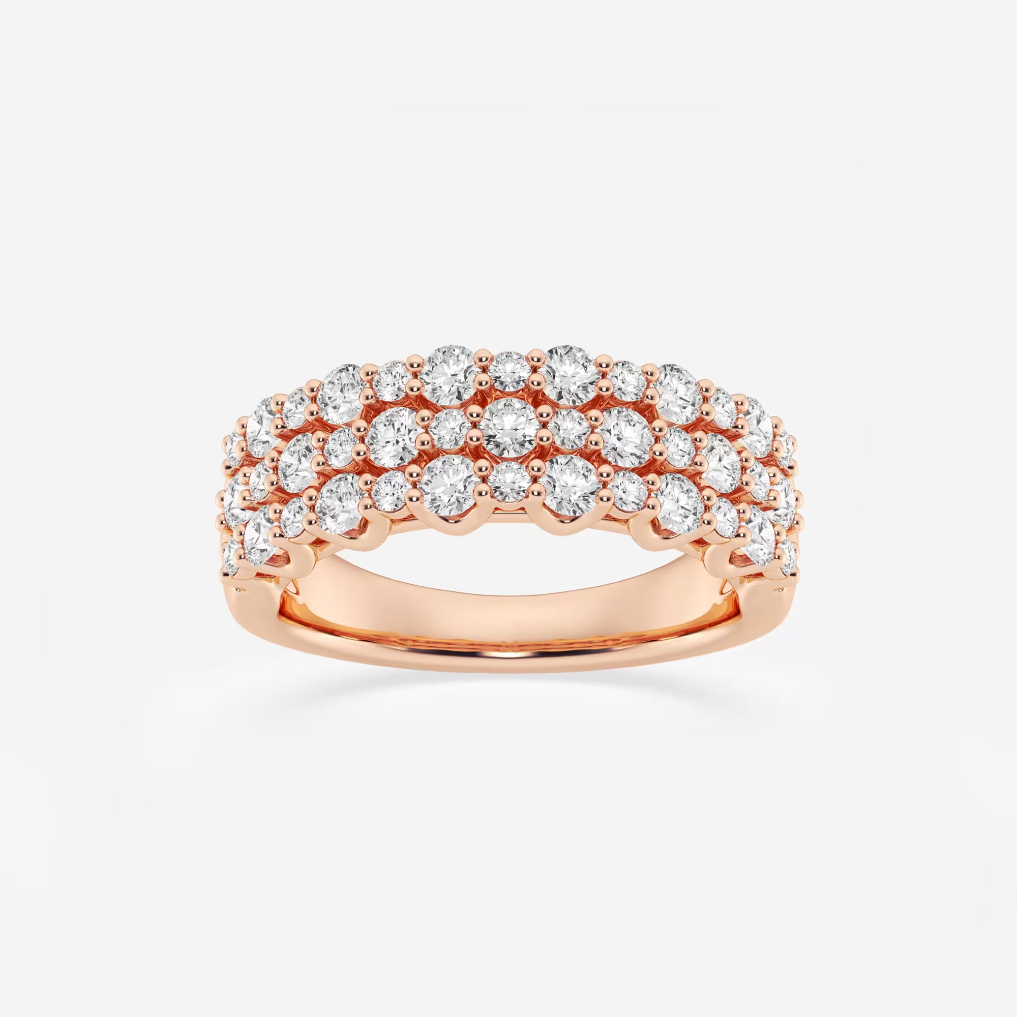 Roselle Round Lab-Grown Diamond Triple Row Band