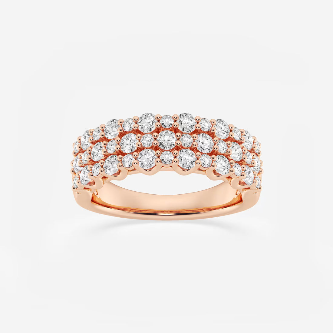 Roselle Round Lab-Grown Diamond Triple Row Band