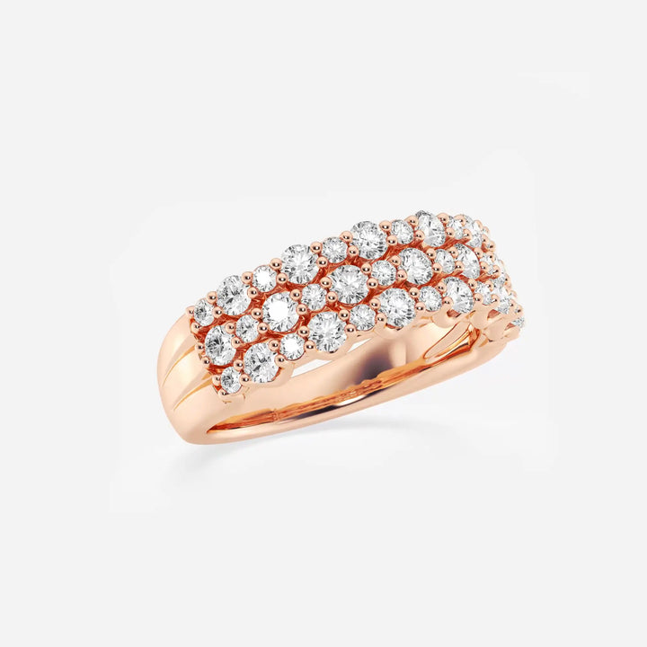 Roselle Round Lab-Grown Diamond Triple Row Band