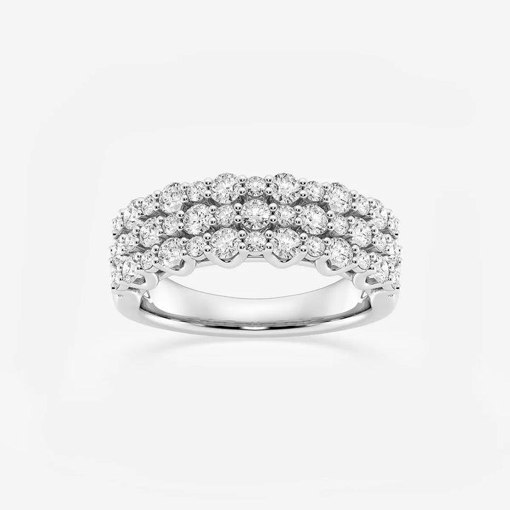 Roselle Round Lab-Grown Diamond Triple Row Band