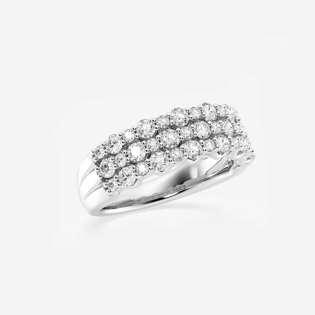 Roselle Round Lab-Grown Diamond Triple Row Band
