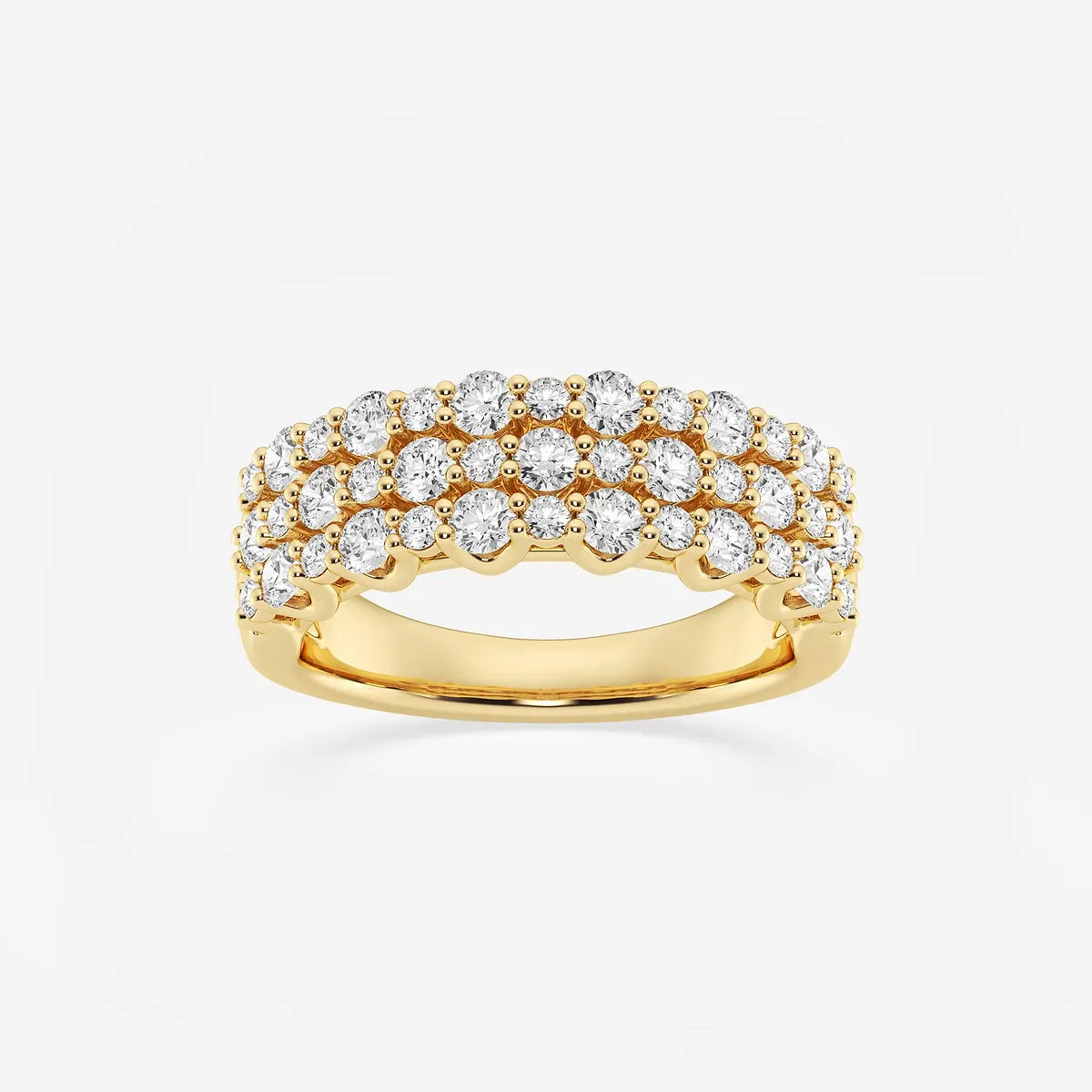 Roselle Round Lab-Grown Diamond Triple Row Band