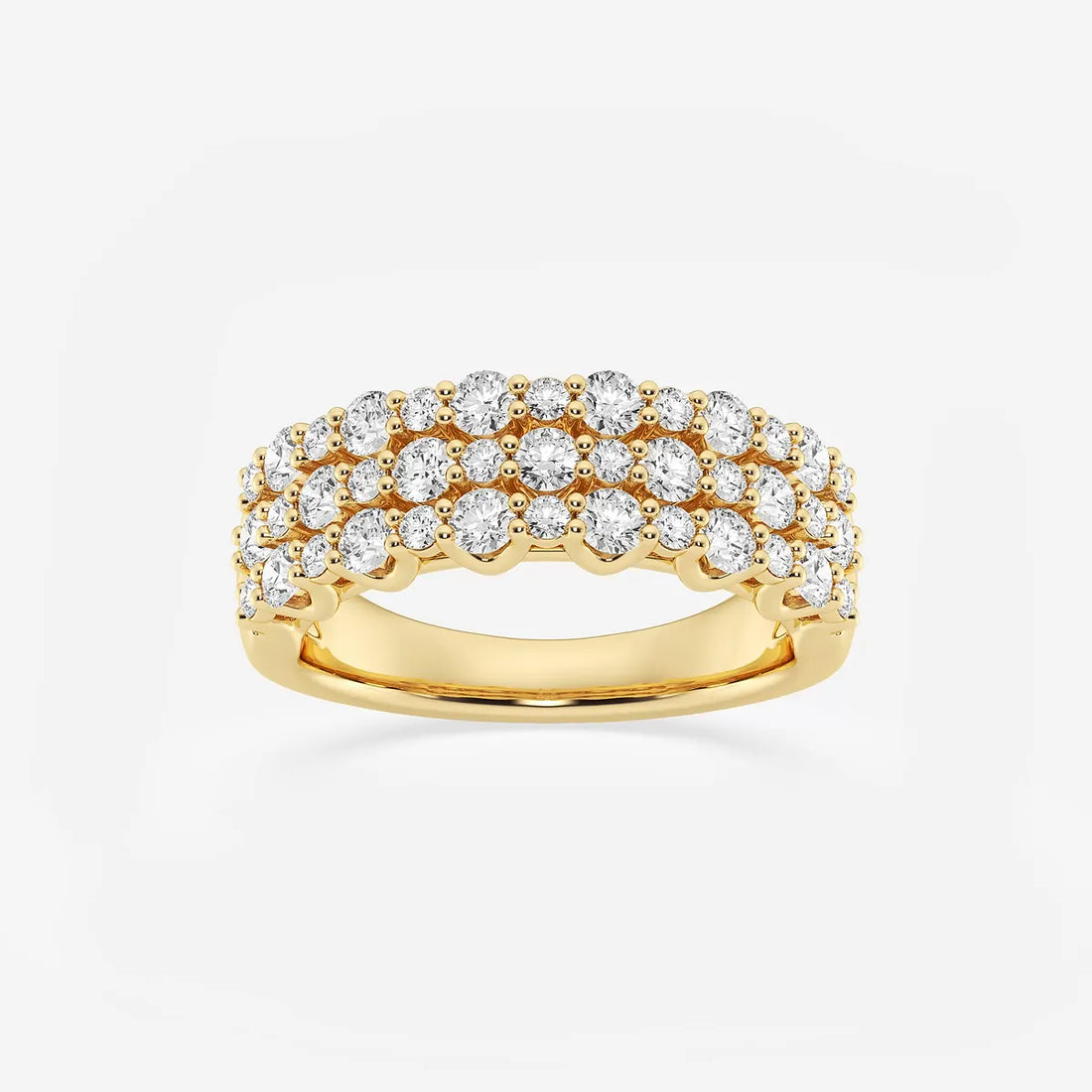 Roselle Round Lab-Grown Diamond Triple Row Band