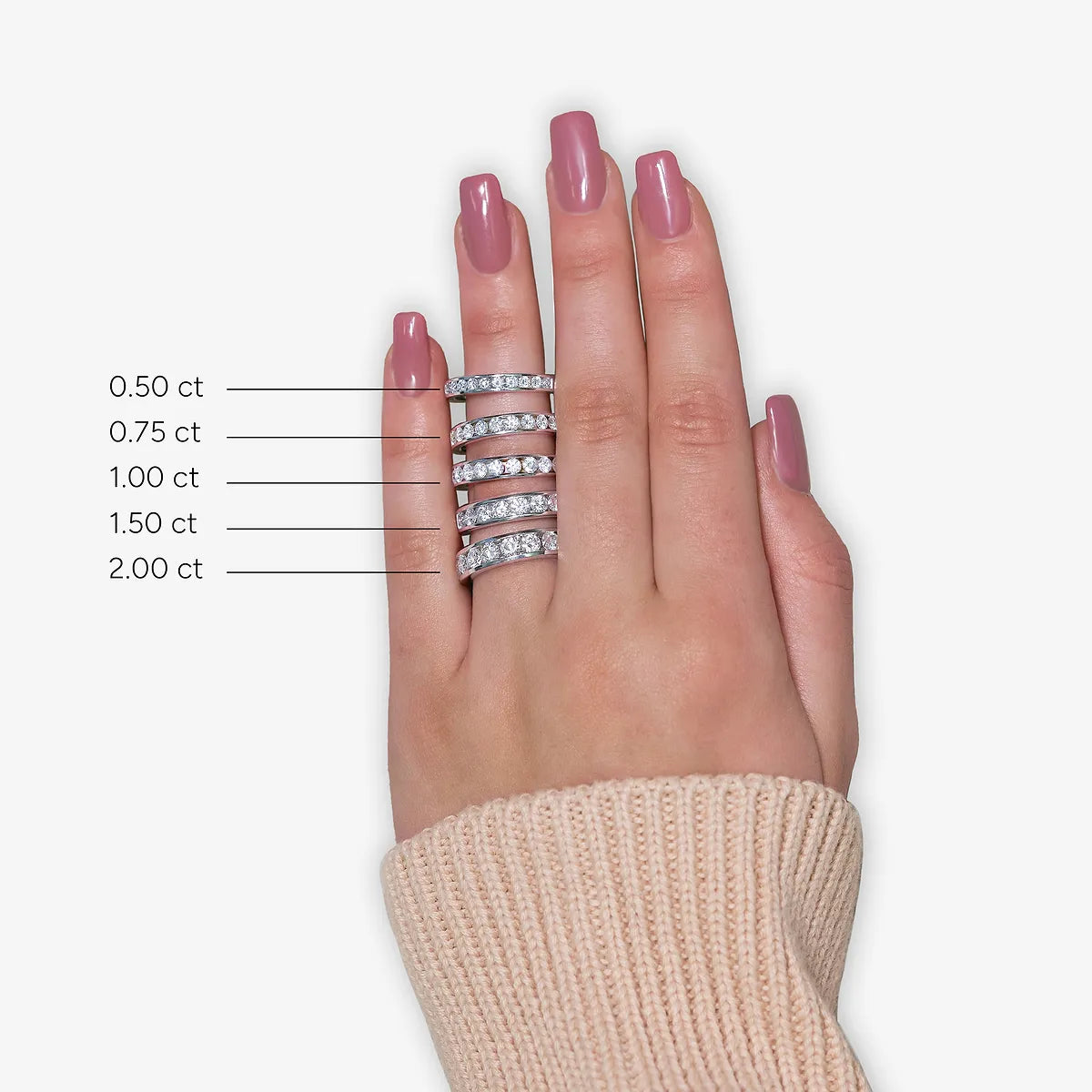 Linea Pure Round Lab-Grown Diamond Channel Wedding Band