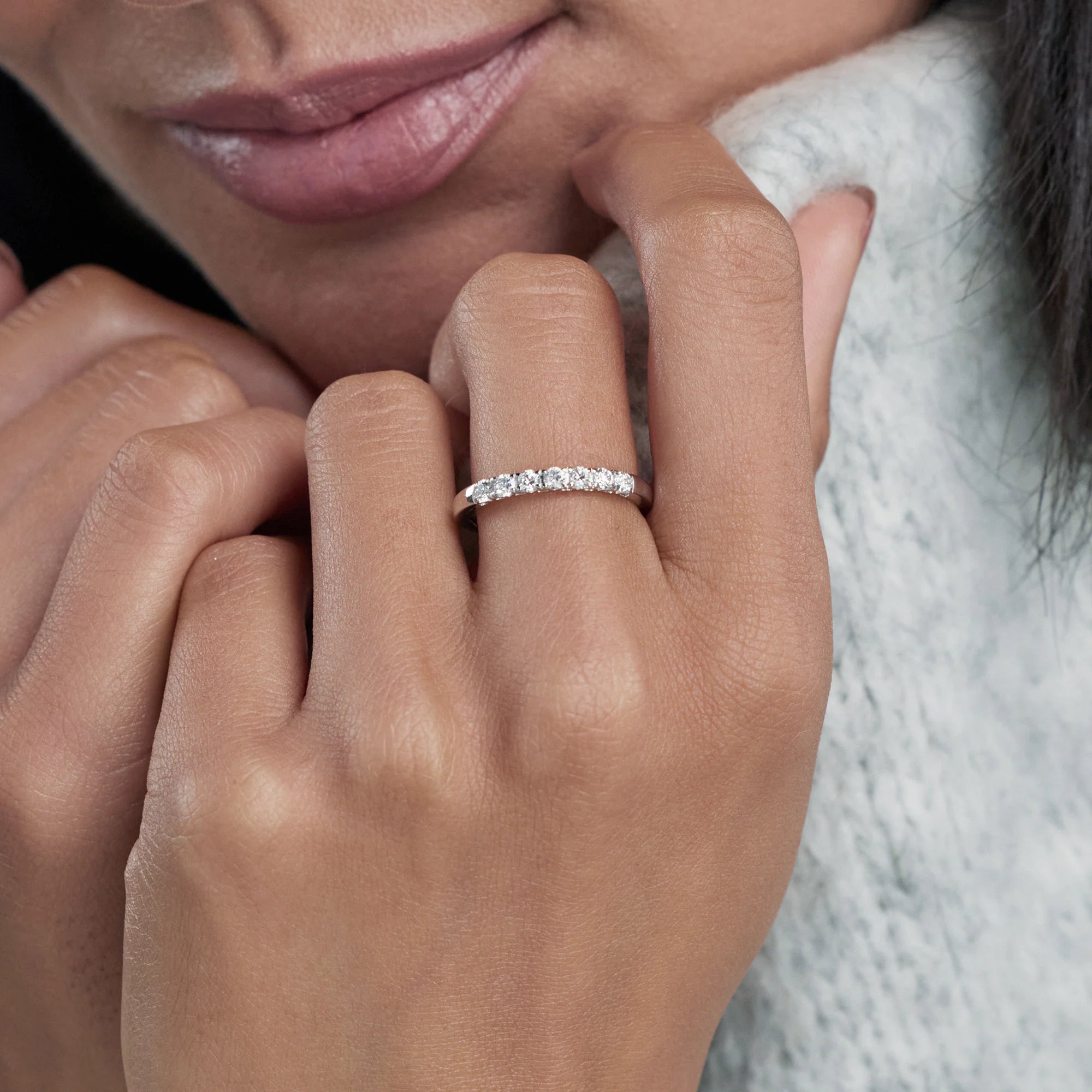 Eterna Luxe Round Lab-Grown Diamond Seven-Stone Anniversary Band