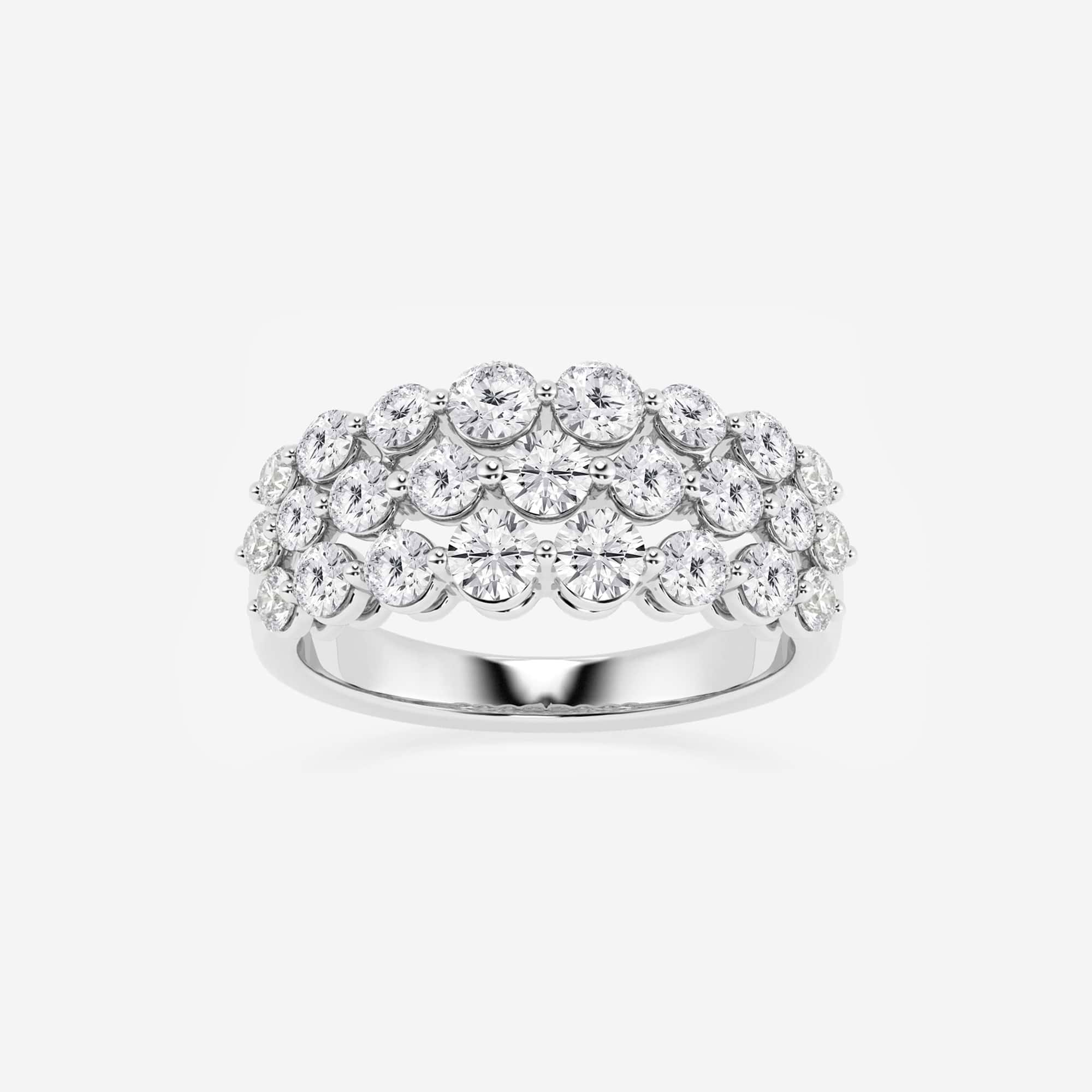 Auralis Round Lab-Grown Diamond Floating Three Row Band