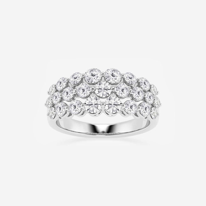 Auralis Round Lab-Grown Diamond Floating Three Row Band