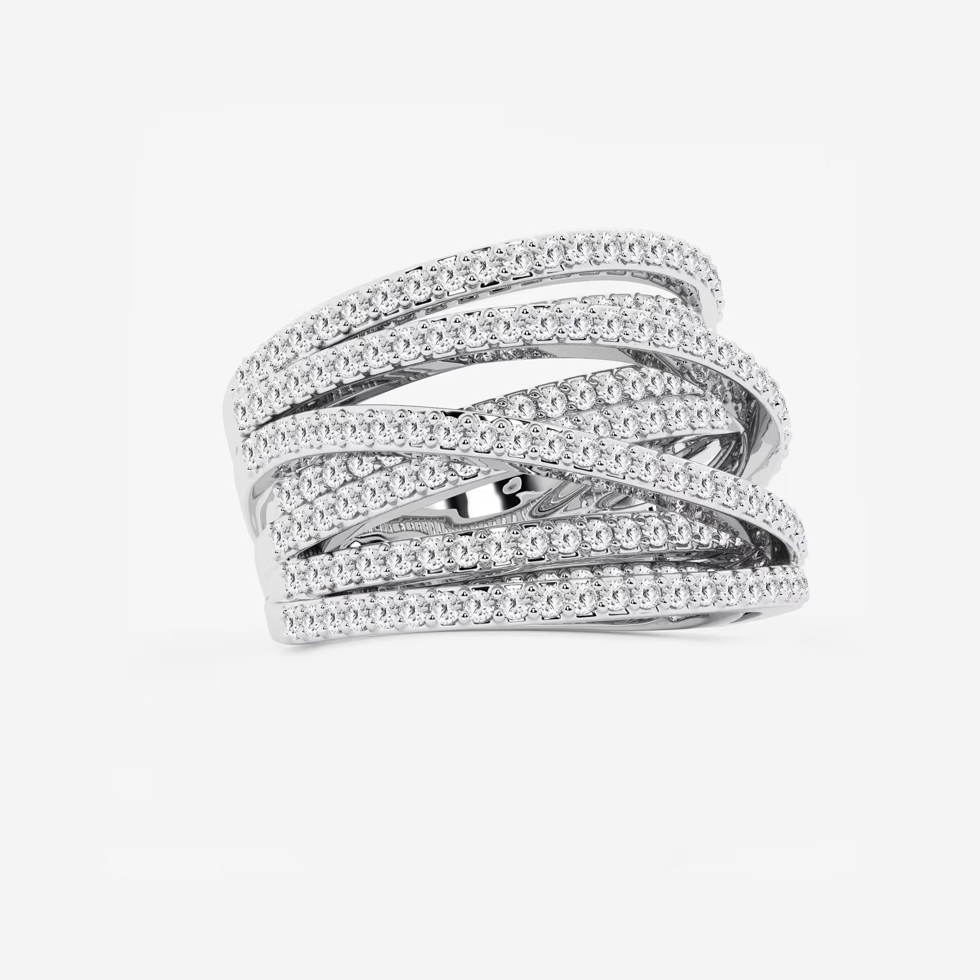 Aurexis Round Lab-Grown Diamond Abstract Crossover Wide Band