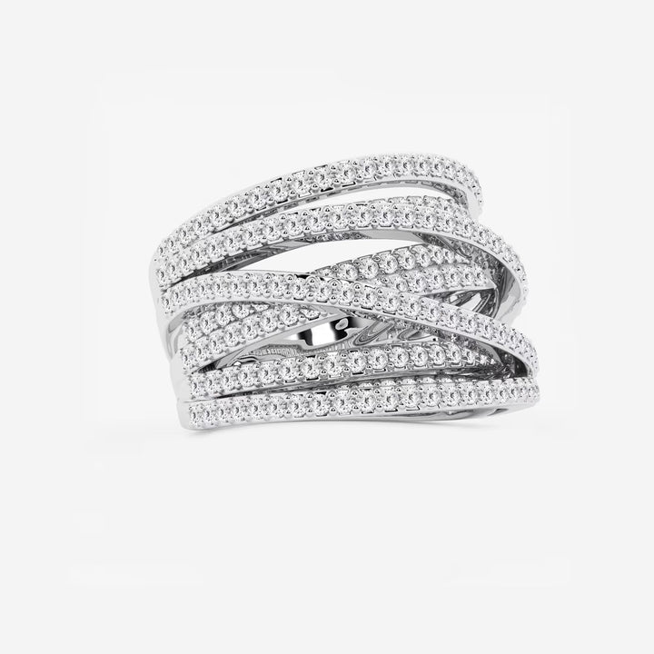 Aurexis Round Lab-Grown Diamond Abstract Crossover Wide Band