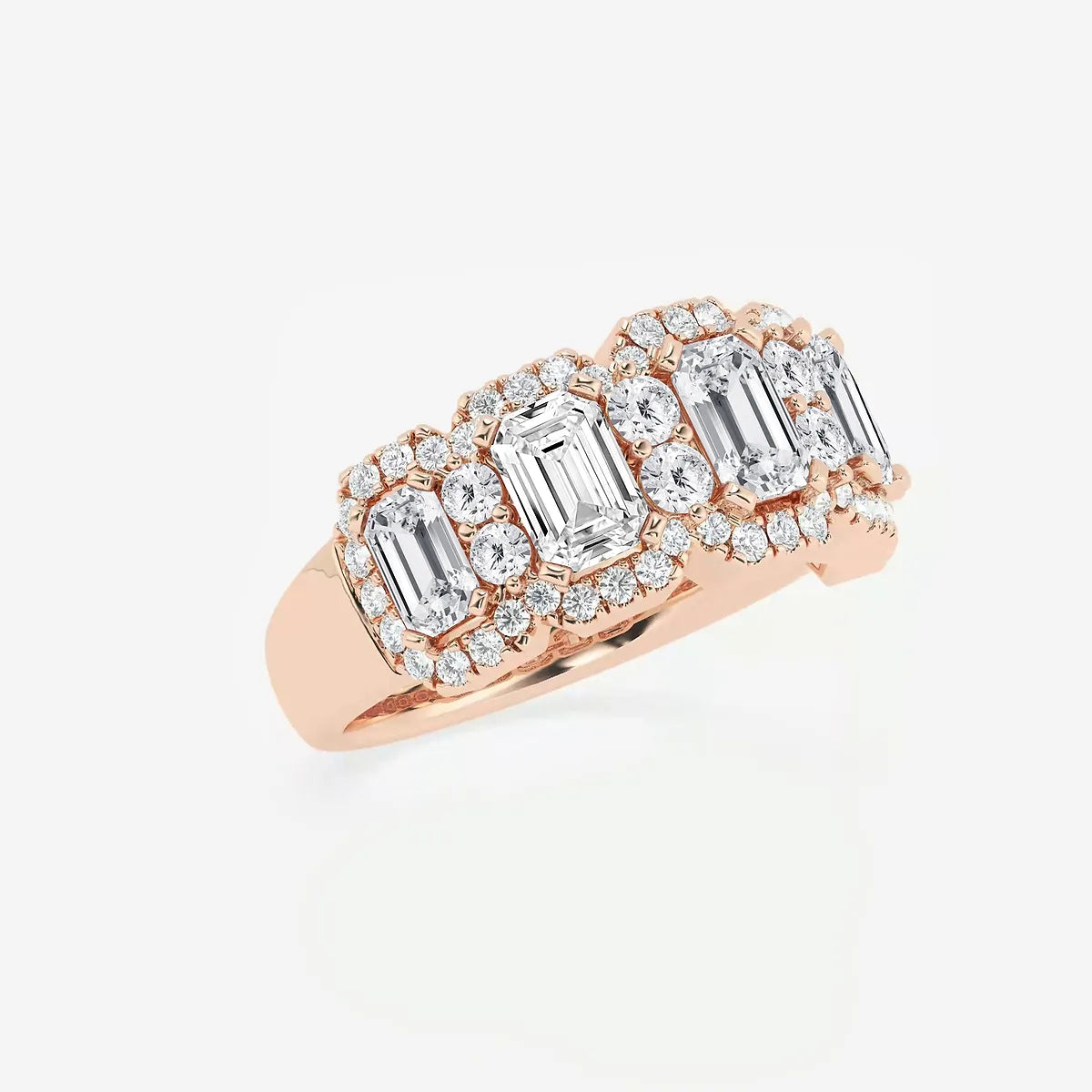 Grandéa Emerald & Round Lab-Grown Diamond Statement Band