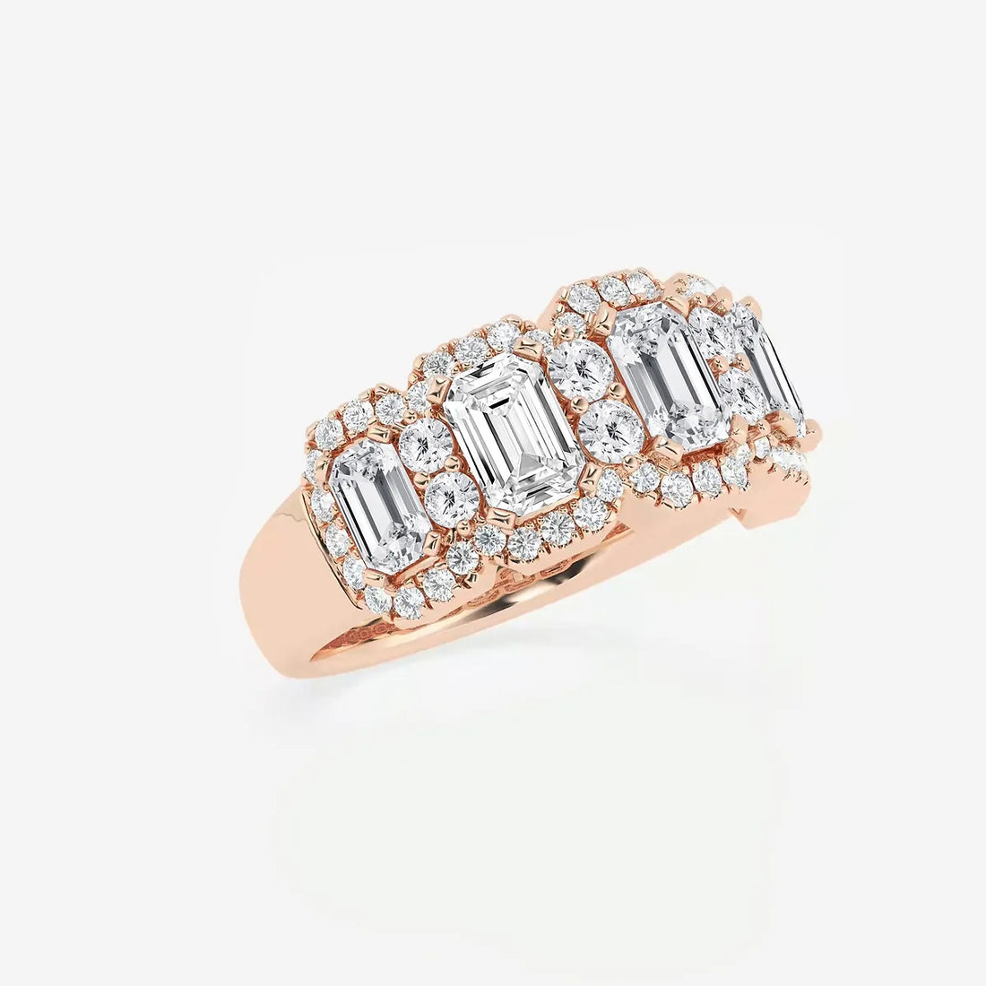 Grandéa Emerald & Round Lab-Grown Diamond Statement Band