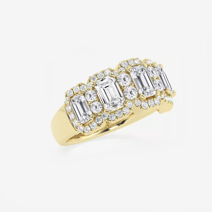 Grandéa Emerald & Round Lab-Grown Diamond Statement Band