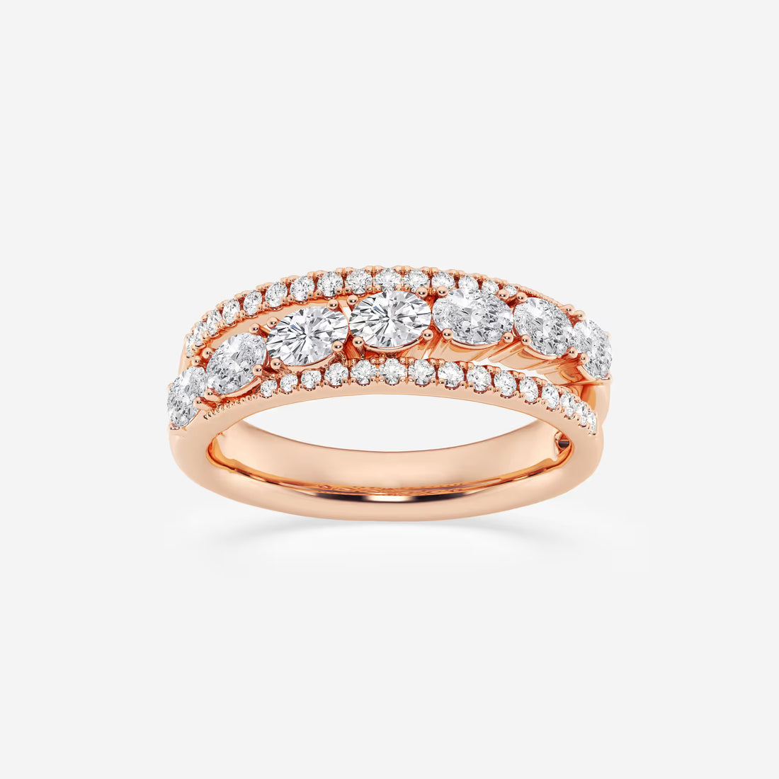 Roséa Oval & Round Lab-Grown Diamond Crossover Band