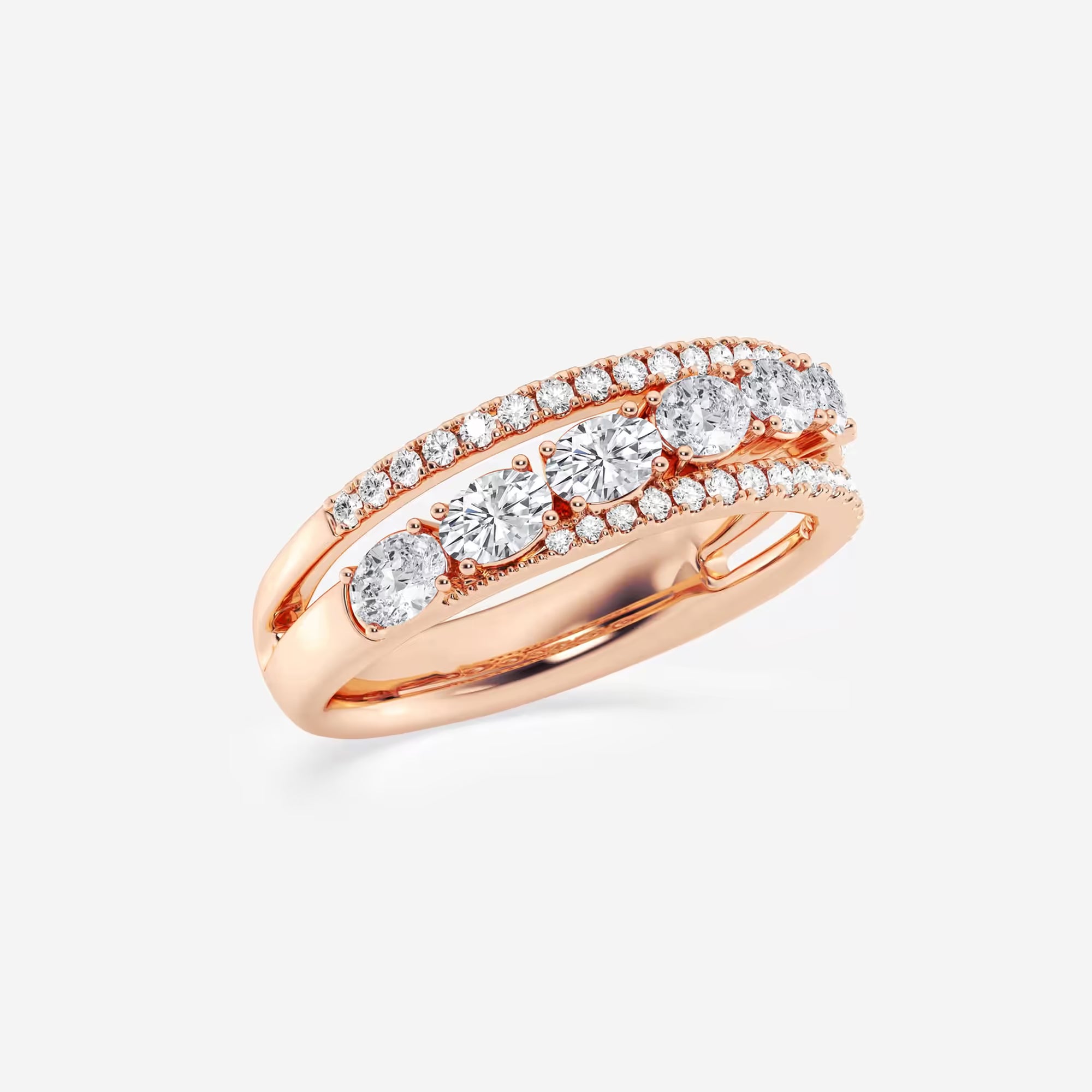 Roséa Oval & Round Lab-Grown Diamond Crossover Band