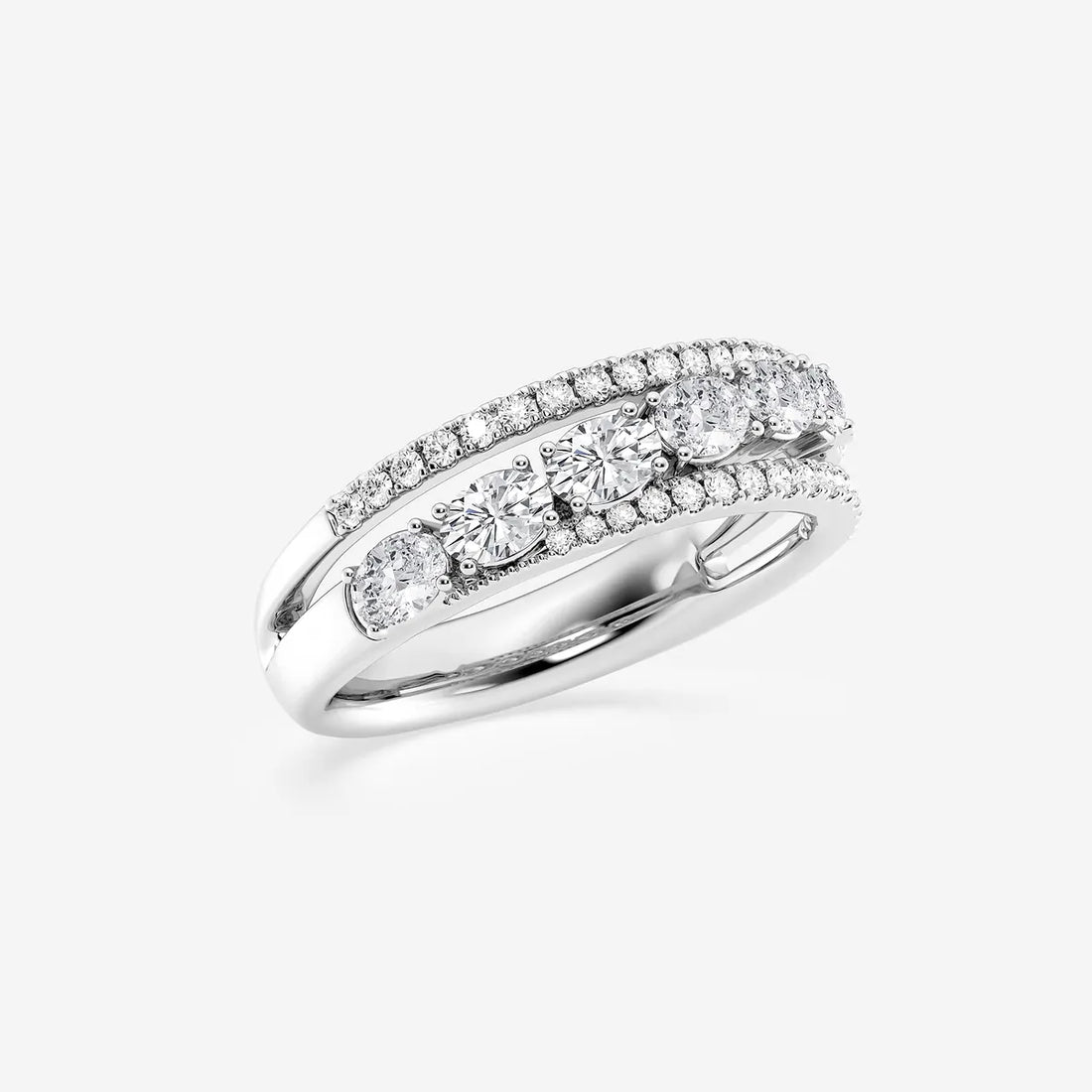 Roséa Oval & Round Lab-Grown Diamond Crossover Band