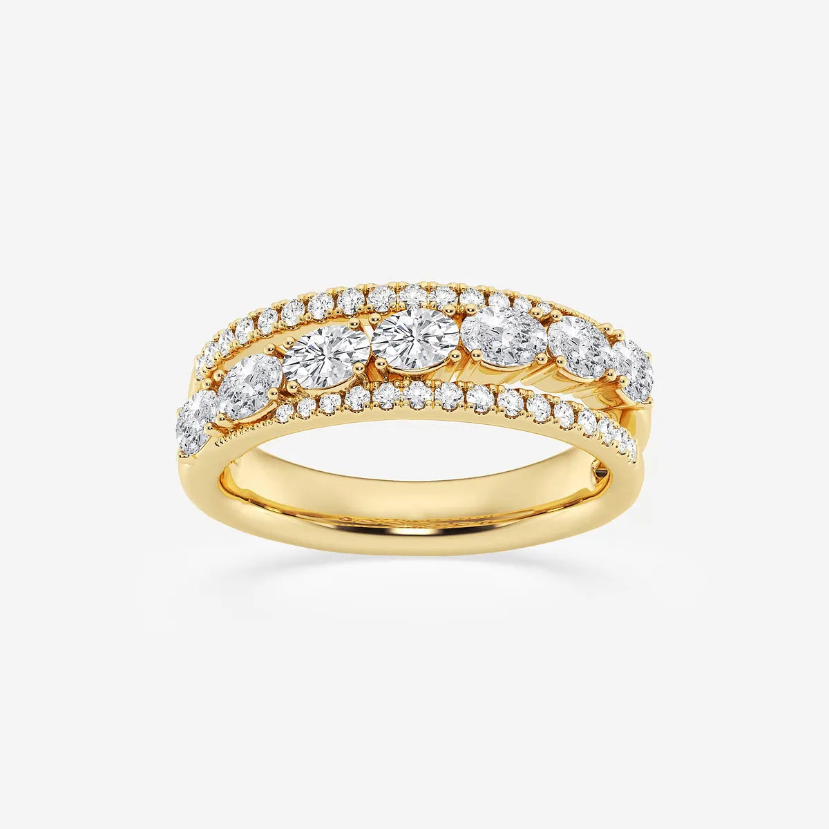 Roséa Oval & Round Lab-Grown Diamond Crossover Band