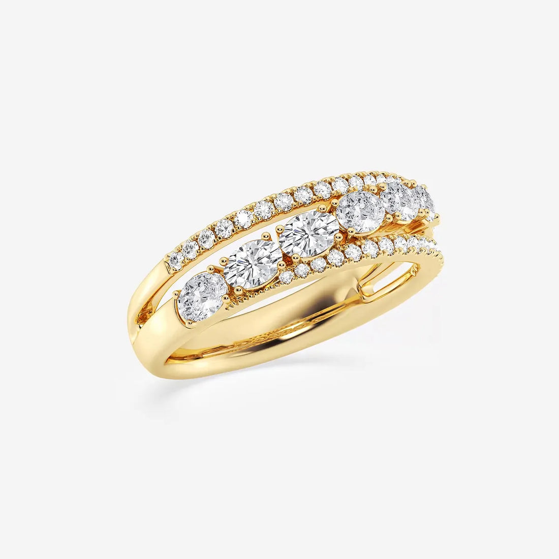 Roséa Oval & Round Lab-Grown Diamond Crossover Band