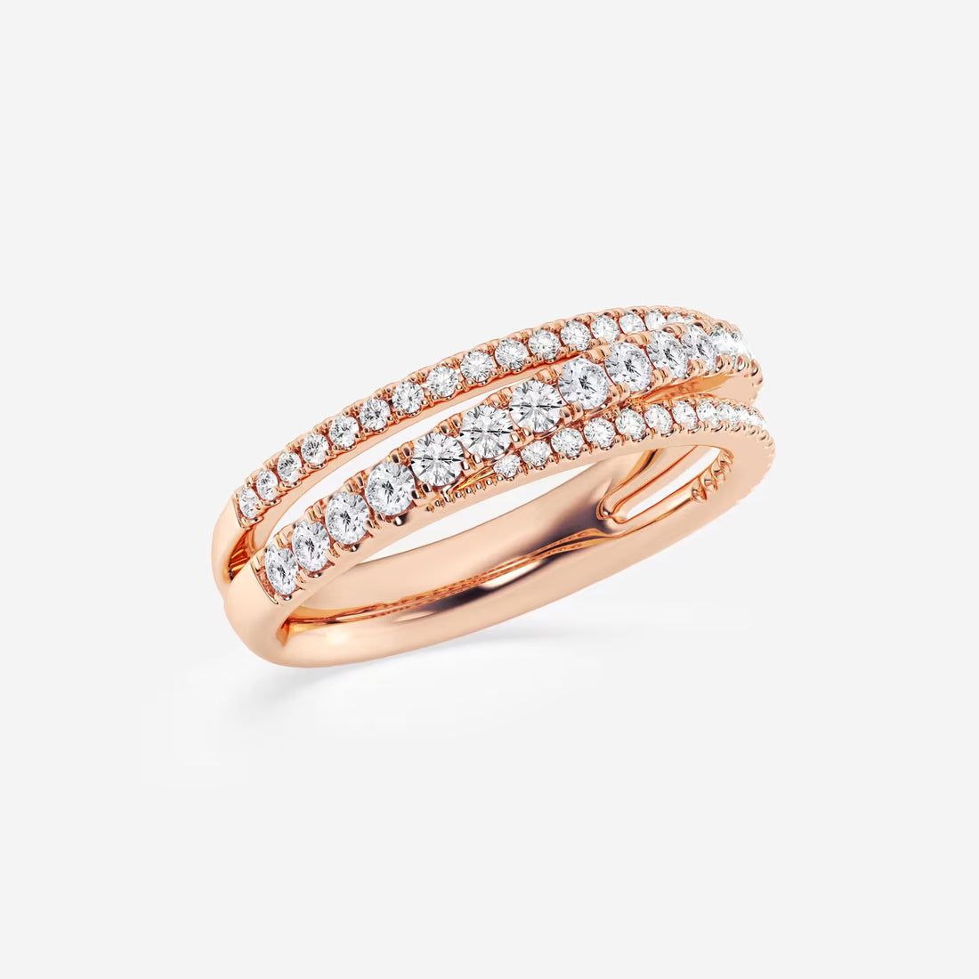 Élan Intertwine Round Lab-Grown Diamond Crossover Designer Band
