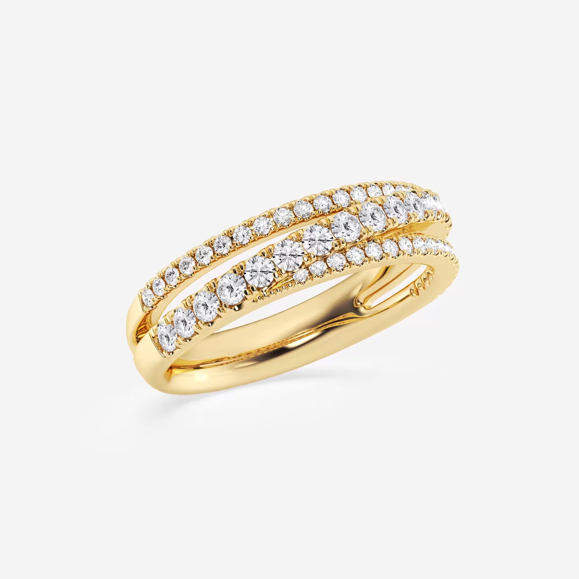 Élan Intertwine Round Lab-Grown Diamond Crossover Designer Band