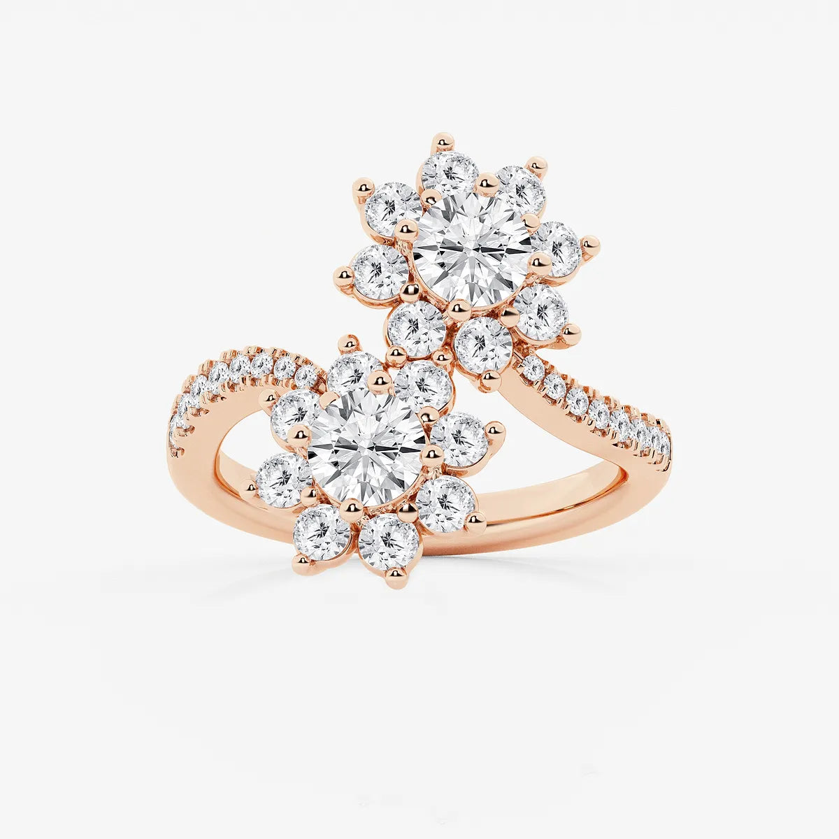 Soléara Round Lab-Grown Diamond Sunflower Bypass Ring