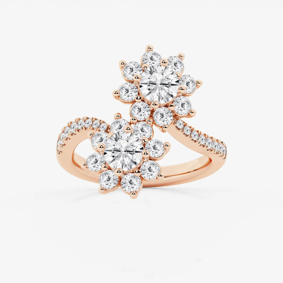Soléara Round Lab-Grown Diamond Sunflower Bypass Ring
