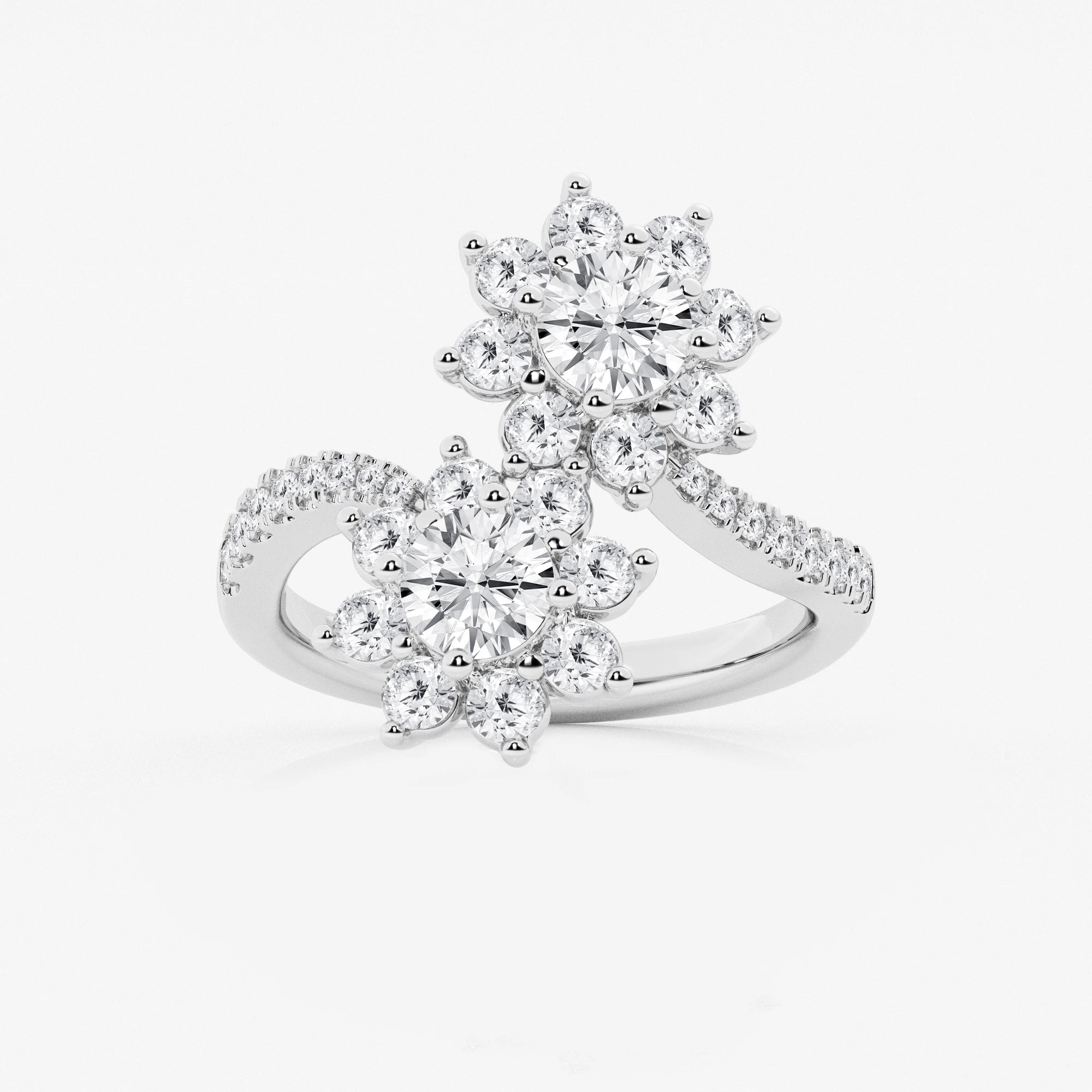 Soléara Round Lab-Grown Diamond Sunflower Bypass Ring