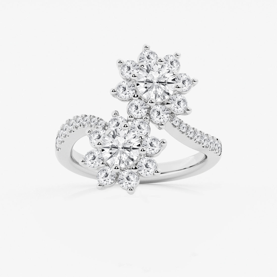 Soléara Round Lab-Grown Diamond Sunflower Bypass Ring