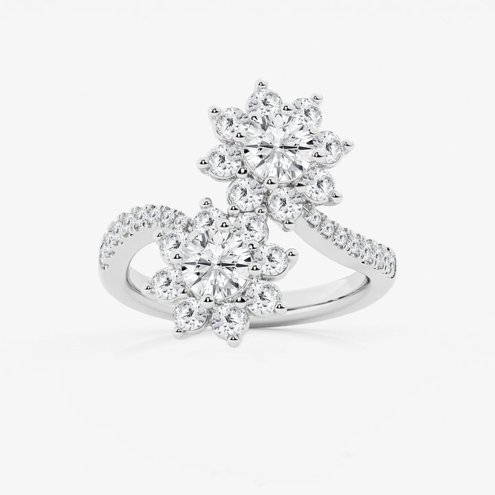 Soléara Round Lab-Grown Diamond Sunflower Bypass Ring