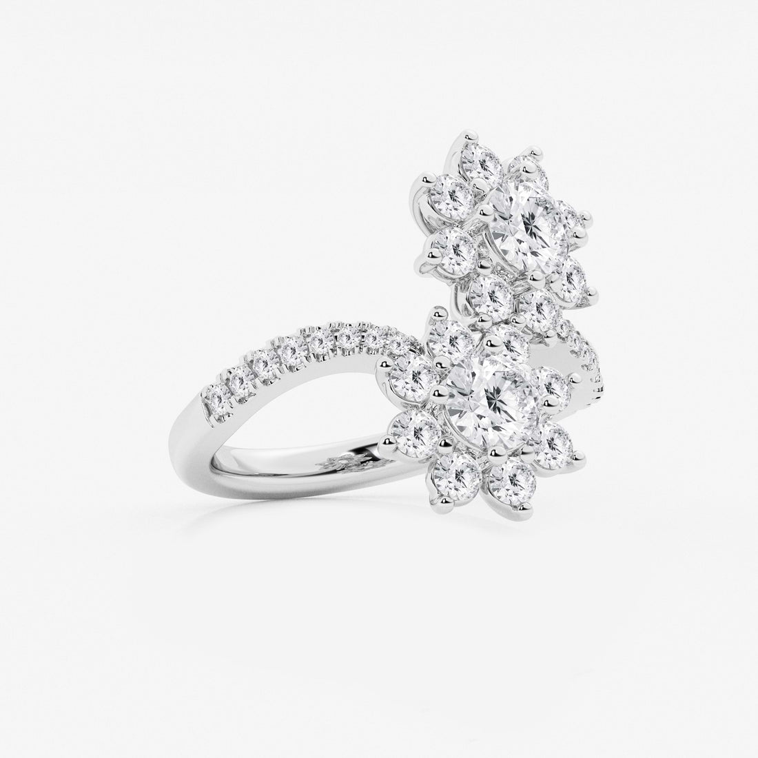 Soléara Round Lab-Grown Diamond Sunflower Bypass Ring
