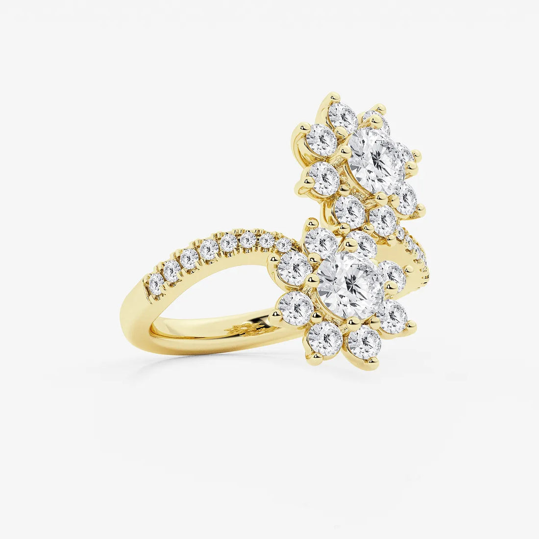 Soléara Round Lab-Grown Diamond Sunflower Bypass Ring