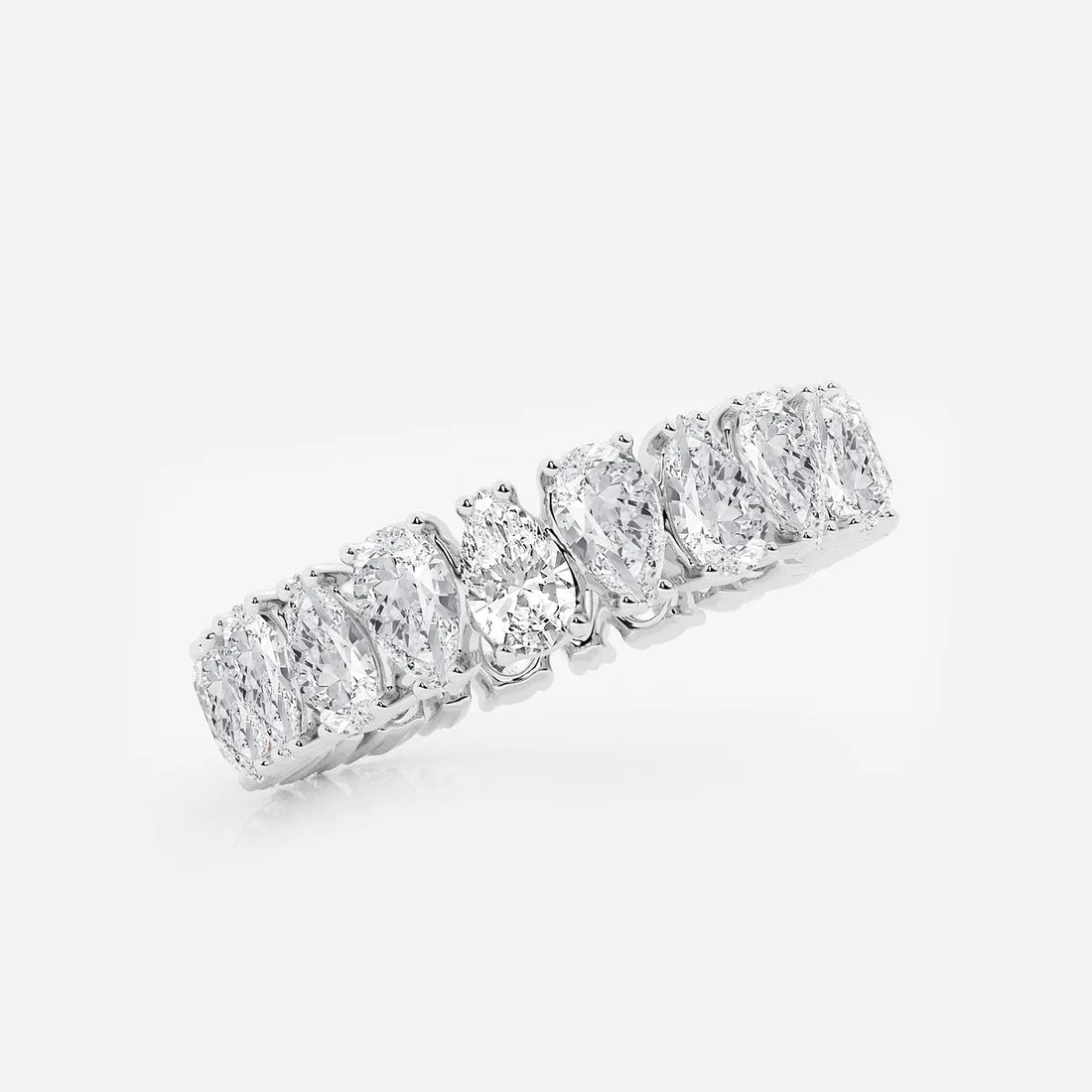 Vintage Inspired Alternating Pear Lab Grown Diamond Eternity Band in Solid Gold