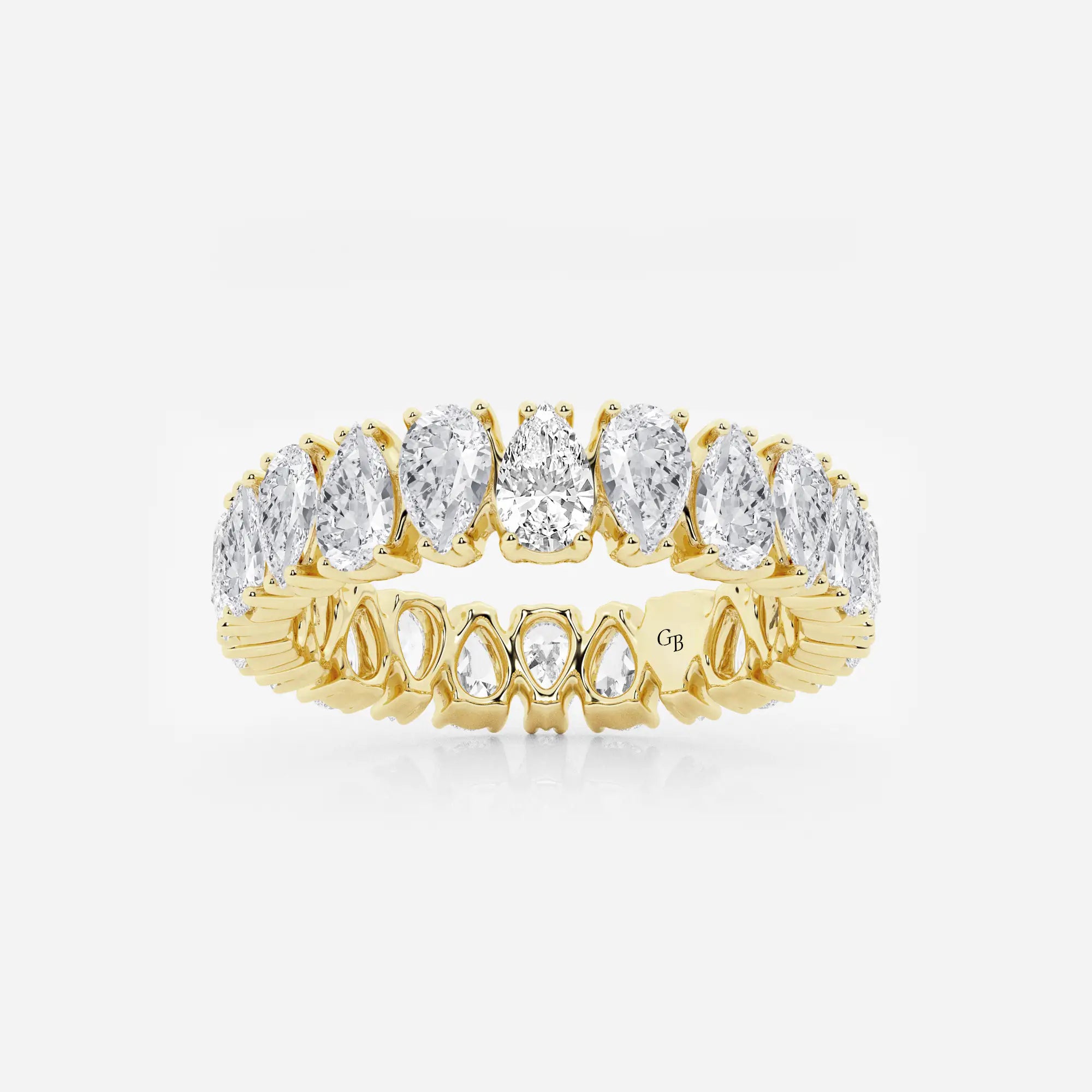 Vintage Inspired Alternating Pear Lab Grown Diamond Eternity Band in Solid Gold