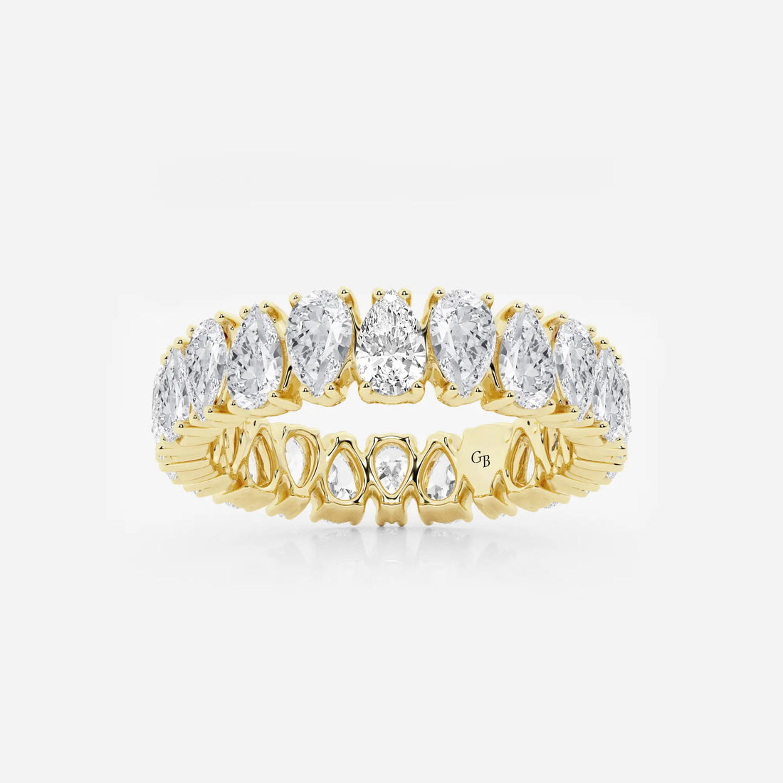 Vintage Inspired Alternating Pear Lab Grown Diamond Eternity Band in Solid Gold