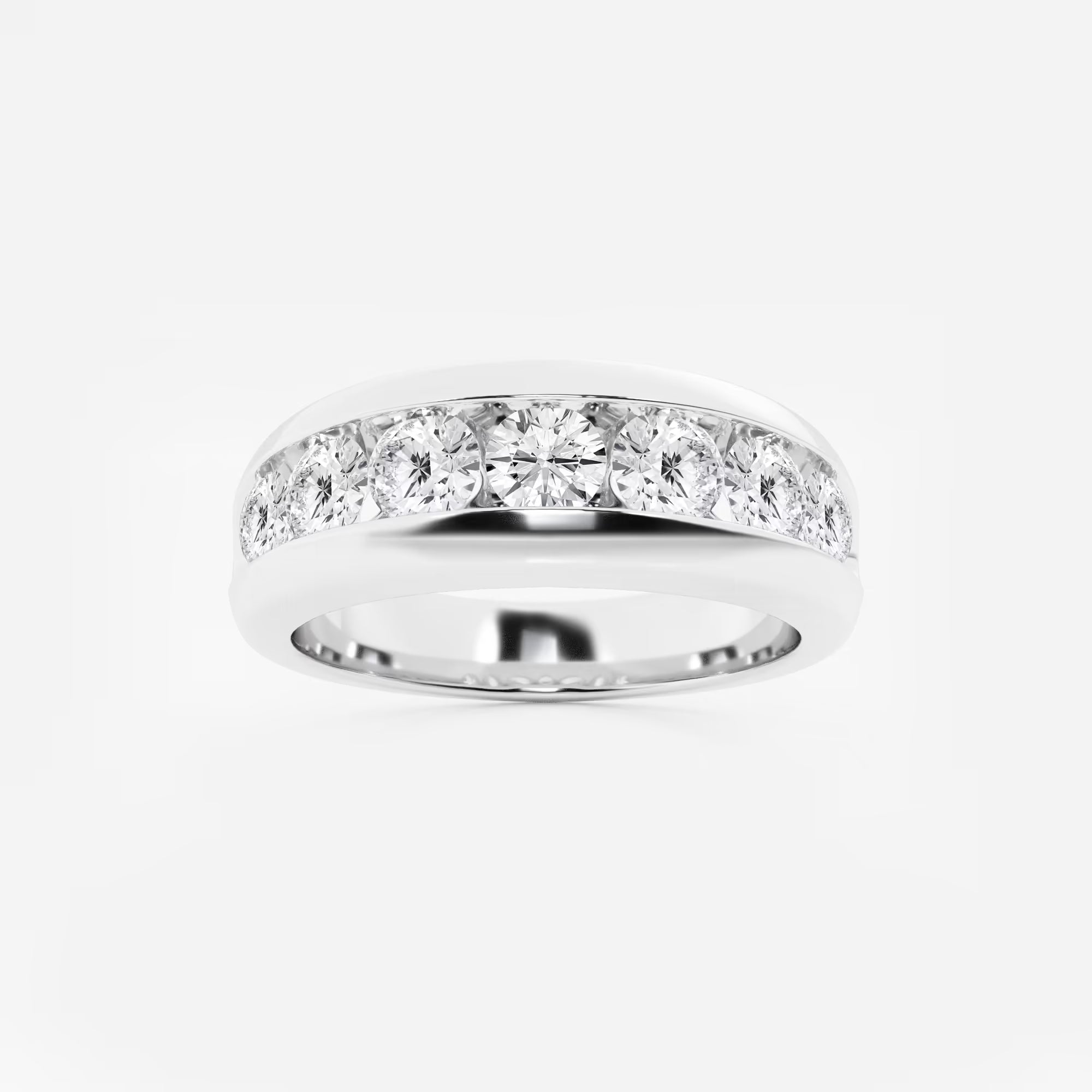 Classic Men’s Round Lab Grown Diamond Channel Set Wedding Band in Solid Gold