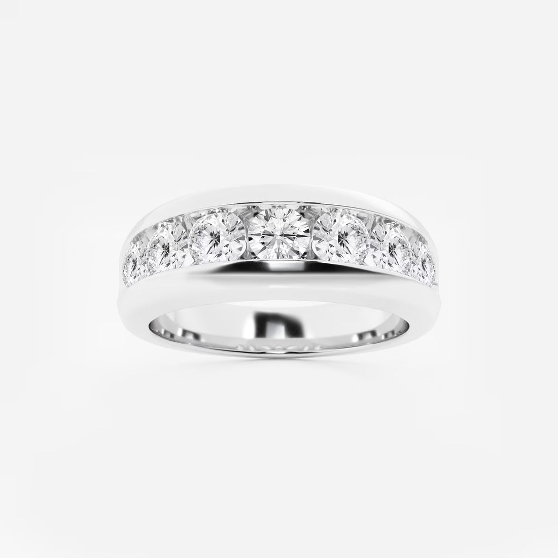 Classic Men’s Round Lab Grown Diamond Channel Set Wedding Band in Solid Gold