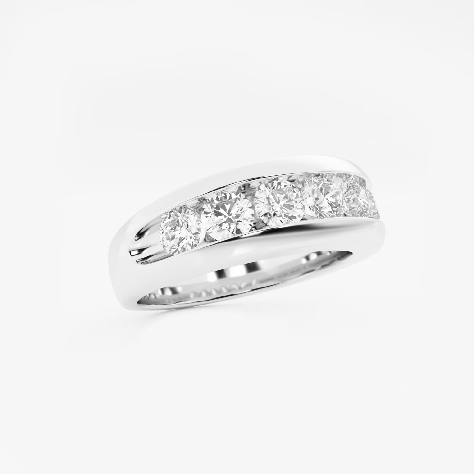 Classic Men’s Round Lab Grown Diamond Channel Set Wedding Band in Solid Gold