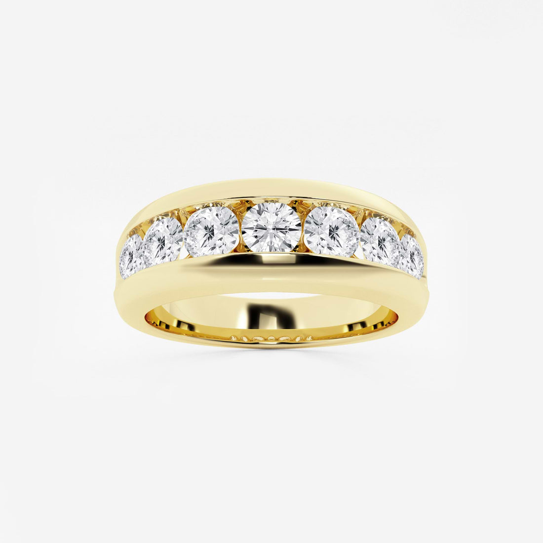 Classic Men’s Round Lab Grown Diamond Channel Set Wedding Band in Solid Gold