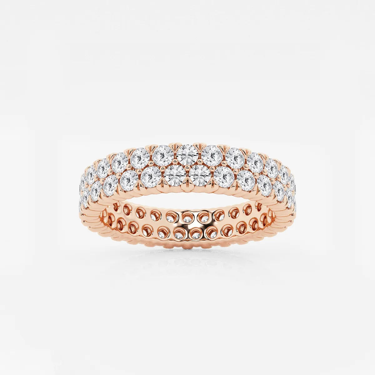 Duetéra Round Lab-Grown Diamond Double Row Pavé Eternity Band